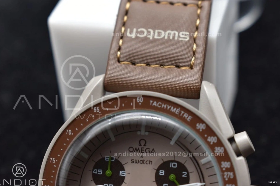 Nylon To Bioceramic Saturn On Mission X Swatch Moonwatch Strap Omega Quartz 0101